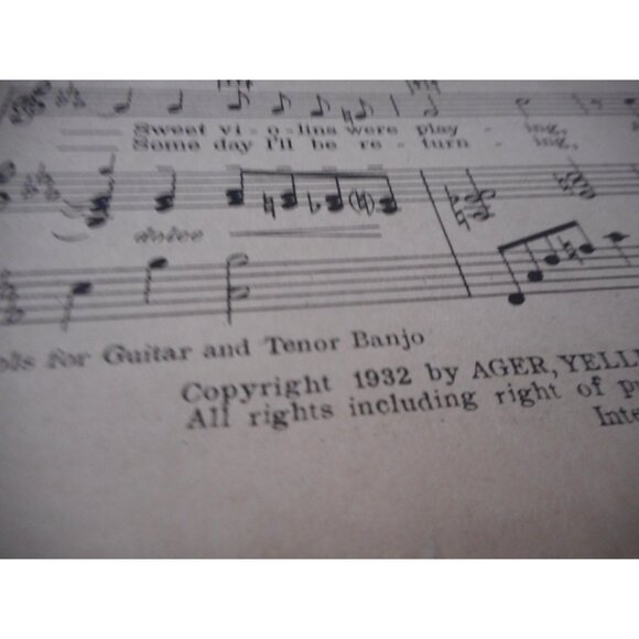 Vintage Sheet Music c 1932 Auf Wiedersehen my dear Piano voice - Picture 2 of 4